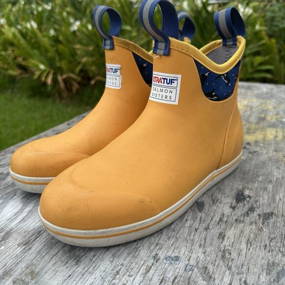 Xtratuf Shoes - Xtratuf Women's 8.5 Salmon Sisters 6 Inch Ankle Deck Boot READ - Yellow - 880